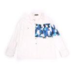WHITE JEANS SHIRT WITH BLUE PATTERN MEN